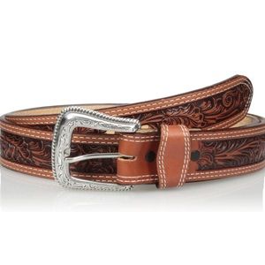 Nocona Floral Embossed 100%Leather Belt